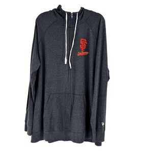 New Era San Francisco Giants Full Zip Hoodie Sweatshirt Men 3XL Gray Lightweight
